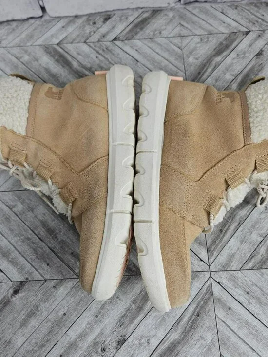 Sorel Womens 9 NL4451-262 Cozy Suede Winter Boots Sherpa Lined Booties Beige - Picture 11 of 15